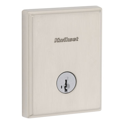 258 Crosstown Rectangle Keyed One Side Low Profile Deadbolt featuring SmartKey Security in