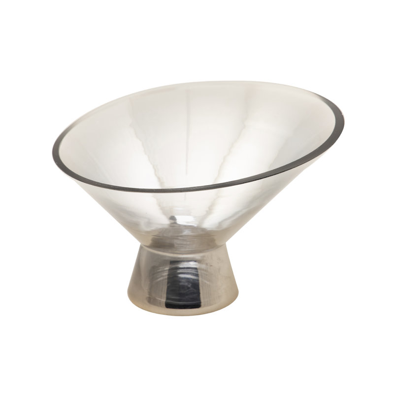 Glass Table Vase, 20cm H x 20cm W x 14cm D, Golden