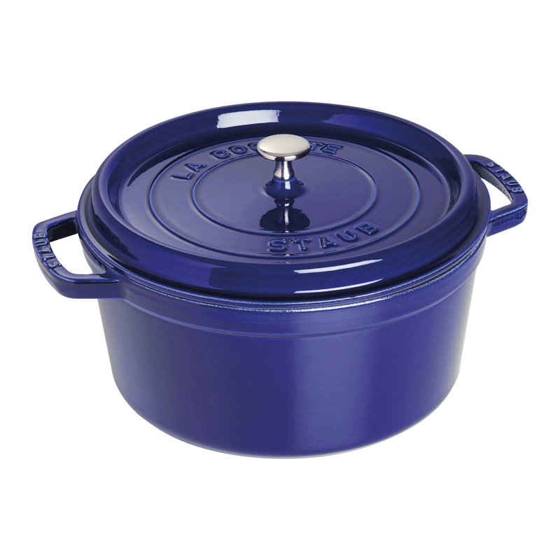 La Cocotte Cast Iron Round Cocotte, 7 quarts, Dark Blue