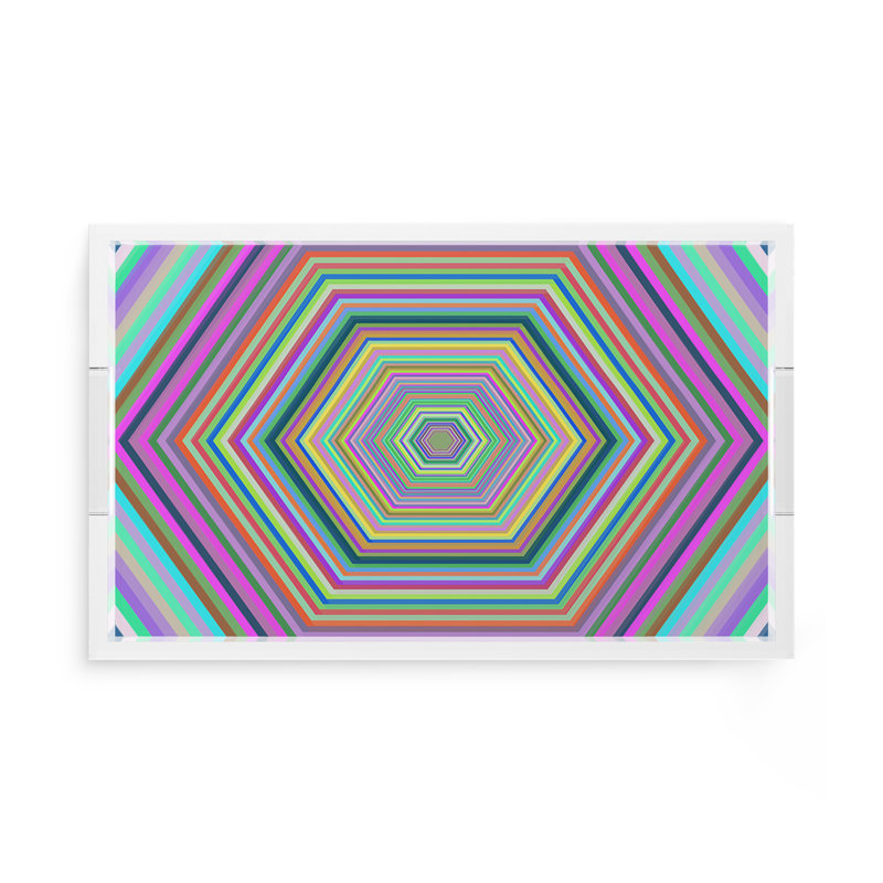 Hex Dylan Acrylic Rectangle Decorative Tray, 17"W x 10.5"D x 2"H