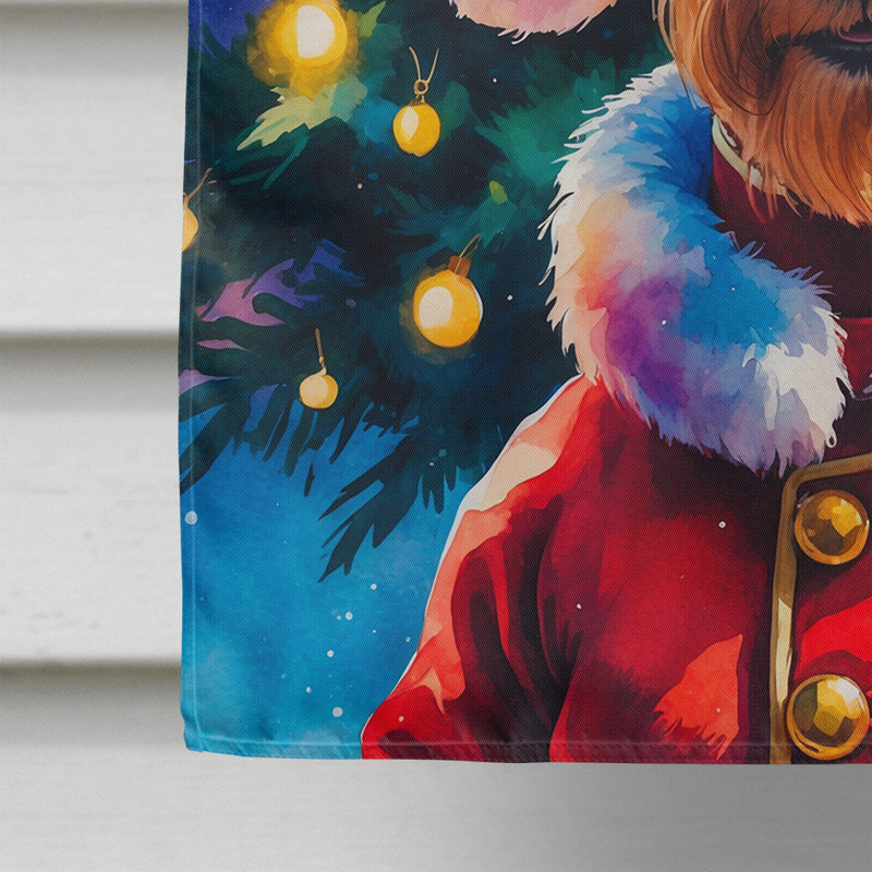 Chocolate Poodle Christmas House Flag, Airedale Terrier