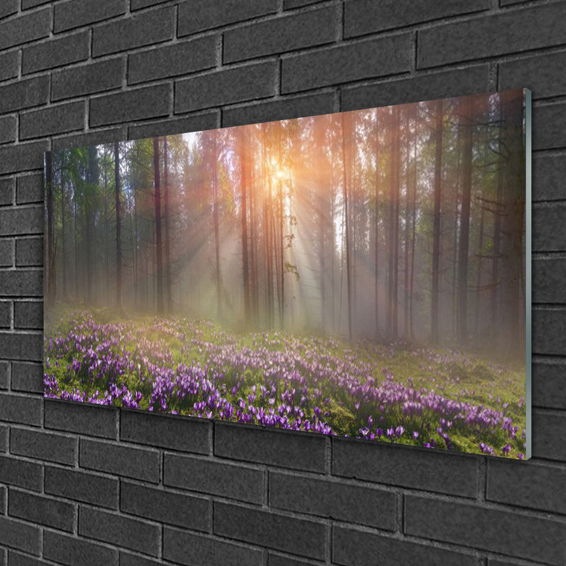 Nature Forest Flowers - No Frame Print on Glass