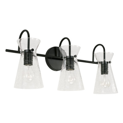Éclairage pour meuble-lavabo noir mat 3 lumières Belhaven Farryn