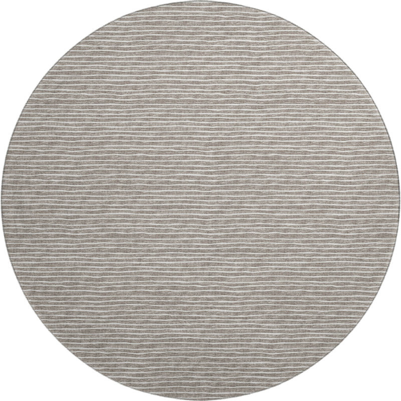 Premium Machine Washable Taylor AMF138 Gray Rug, Round 8'