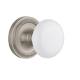 Rope Rosette with White Porcelain Door Knob