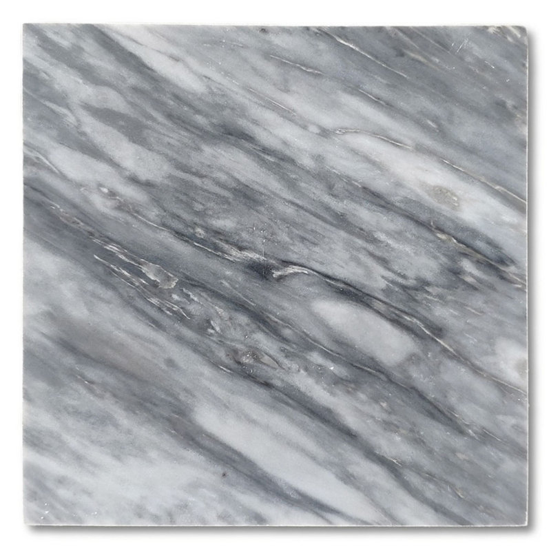 Bardiglio 6" x 6" Marble Grid Mosaic Wall & Floor Tile, Dark Gray