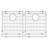 Radius 33'' L Double Bowl Granite Kitchen Sink-48407067