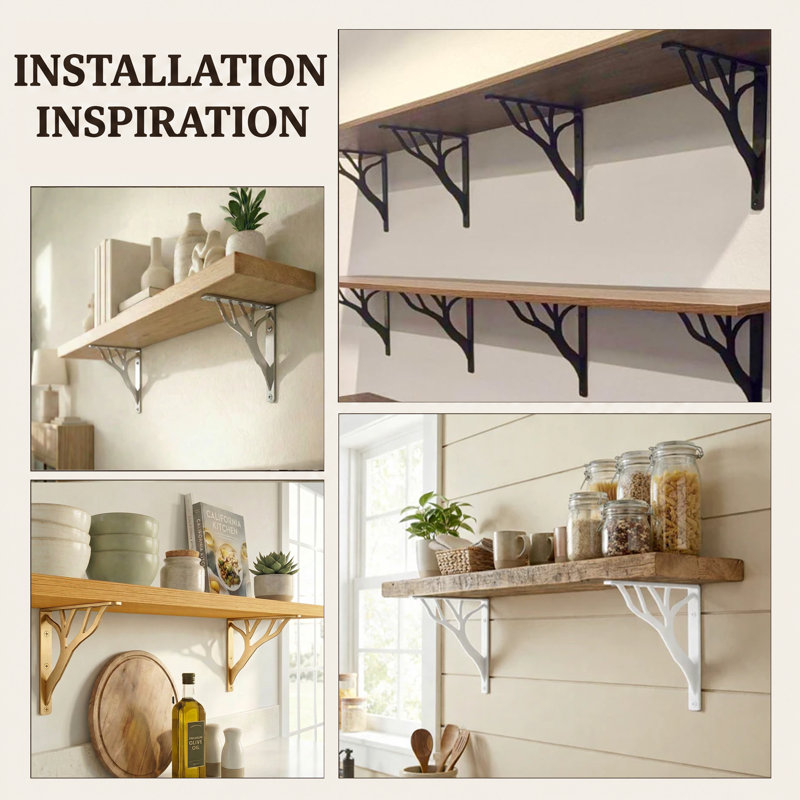 Tree Shelf Bracket, Black, 10 Inches