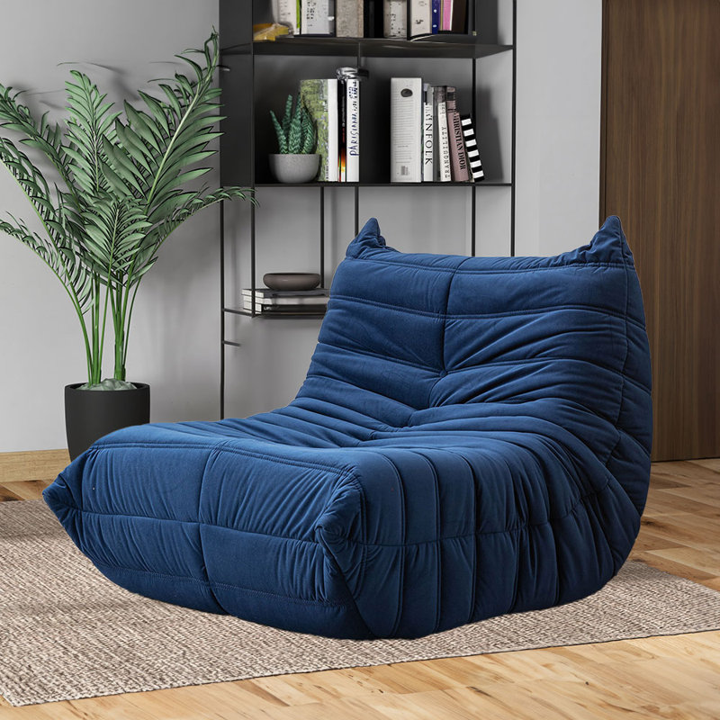 Fauteuil à billes en tissu, Tissu bleu