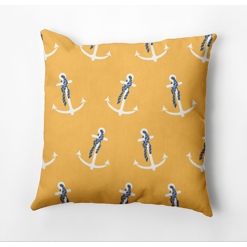 Coussin Nautical Nights Whimsy, Jaune, 16 po x 16 po