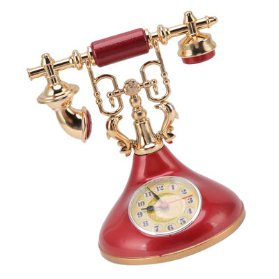 Vintage Telephone Alarm Clock Unique Elegant Accurate Time Bedside Decoration for Home Cafe Office YF020 3