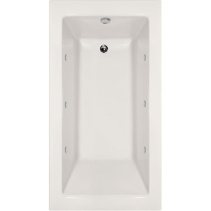 Sydney 66'' L Soaking Bathtub, White, Left, Satin Chrome