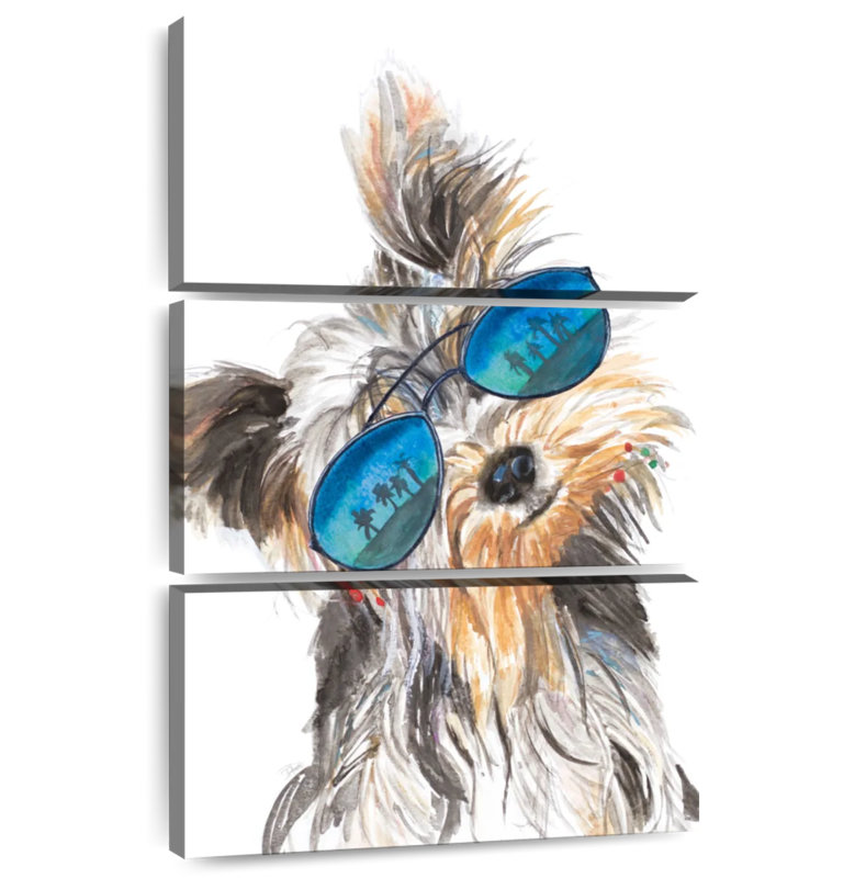 Brampt Yorkie With Shades, 45" H x 28" W