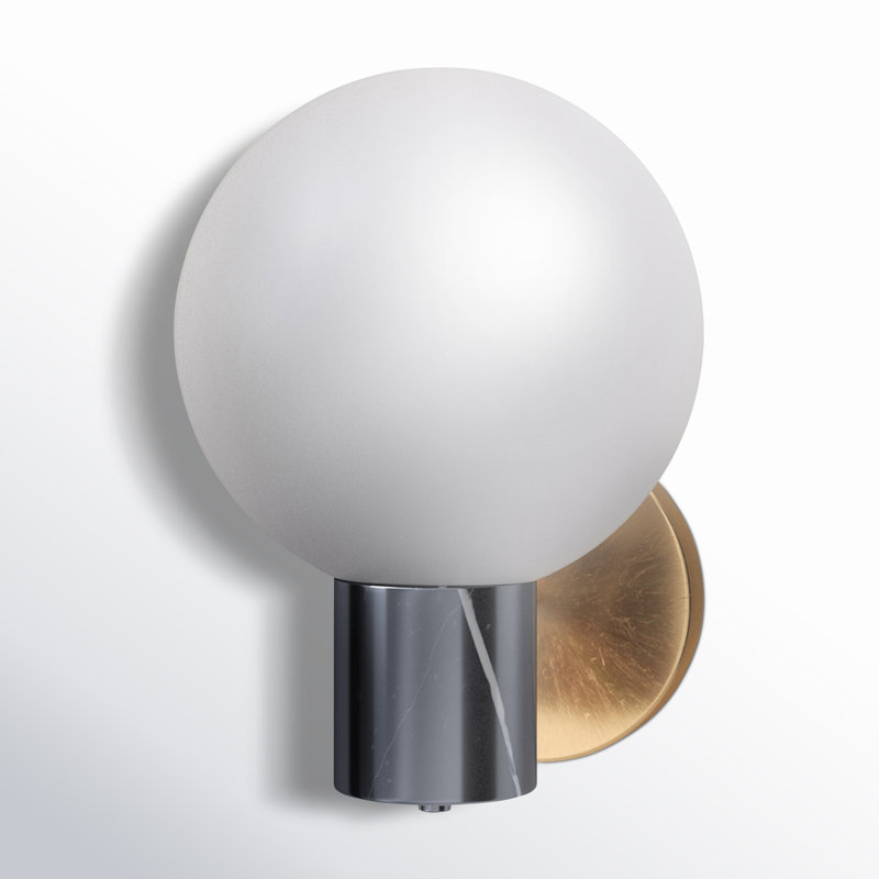 Drake 1-Light Metal and Glass Armed Sconce