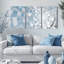 Ensemble de 3 tableaux sur toile à motif géométrique abstrait cristallin, pour une décoration moderne de salon, chambre ou bureau.-1075114195