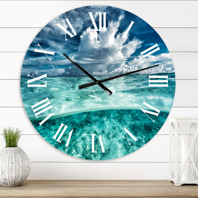 Amazing Underwater Seascape and Clouds - Nautical & Coastal Wall Clock