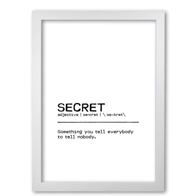 Secret - Print, Wrapped Canvas, 29.7cm H x 21cm W x 4cm D