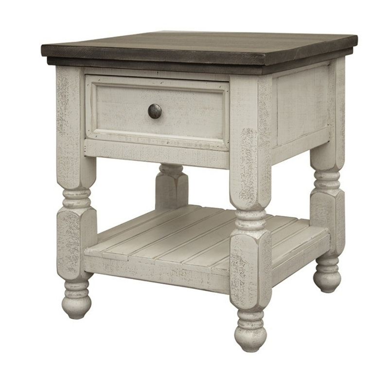 Muriel Solid Wood End Table with Storage