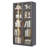 Tall Glass Display Cabinet 5-Tier Curio Cabinets Dining Cabinet With 4 Adjustable Shelves And Light Strip, Metal Frame Display Case Tempered Glass Display Shelf Collection Display Case Cabinet