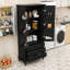 Armoire de rangement élégante en bois - tablettes réglables, charnières silencieuses-887810822