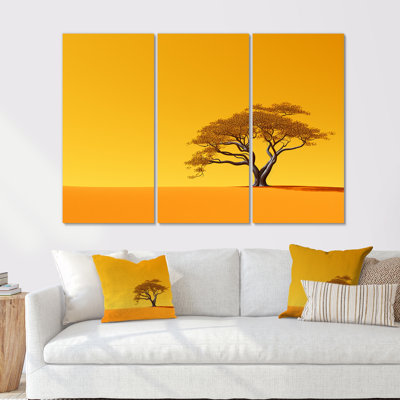 African Tree Aura II - Tree African Canvas Wall Art Set