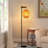 Cordrey Bamboo Rattan Woven Wood Floor Lamp With Foot Switch, Industrial Rattan Lampshade Floor Light For Living Room