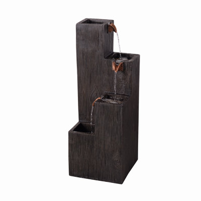 Lincoln Cascading Floor Fountain - Woodgrain