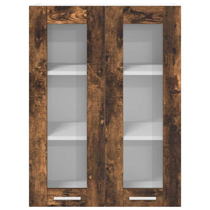 Vidaxl Hanging Cabinet With Storage Riga Grey Sonoma 60 X 31 X 80 Cm, 80cm H x 60cm W x 31cm D, Smoked Oak