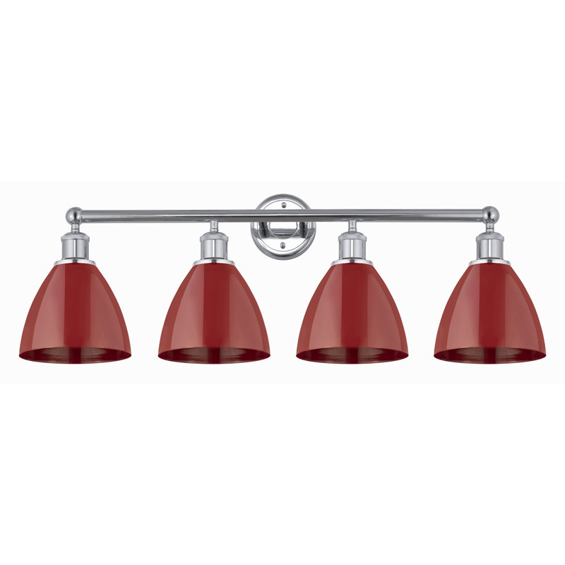 Amylee 4 - Light Dimmable Vanity Light, Polished Chrome, Red