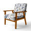 Fauteuil d'appoint French Country - fauteuil rétro bleu à motif cachemire rétro-652939627