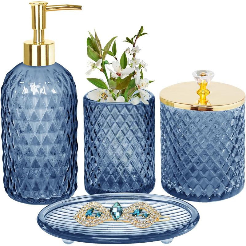 Bathroom Accessory Set, Blue