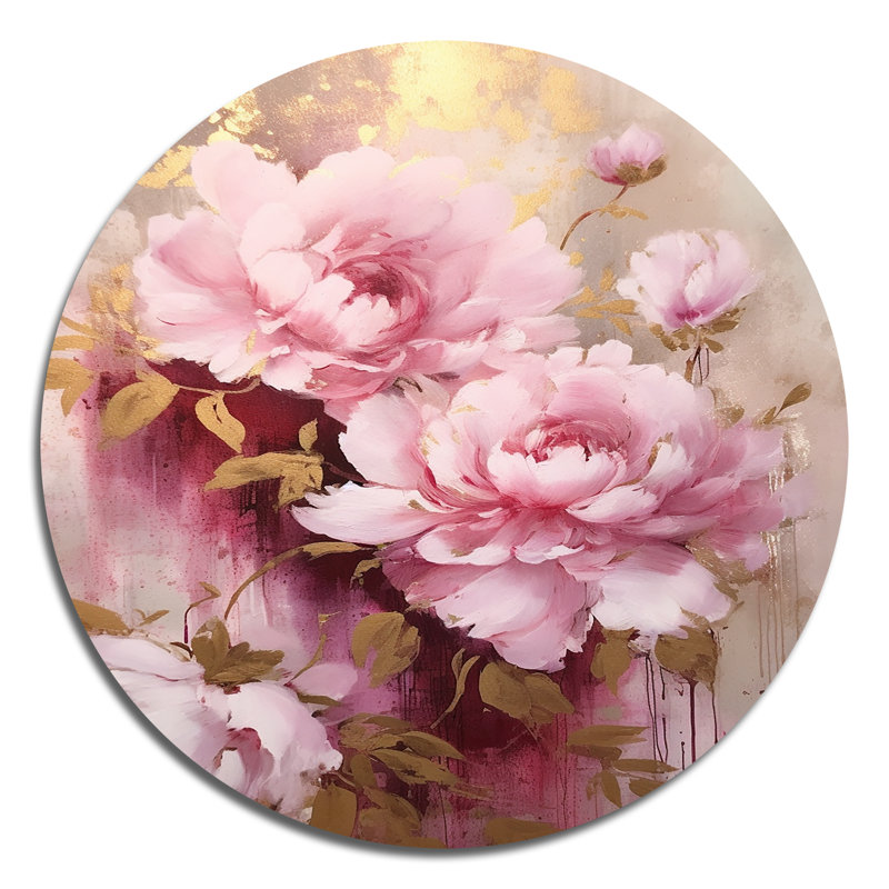 Rexford - Art floral rond en métal, H 16 po x l 16 po