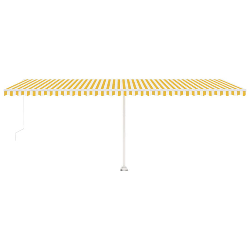 Dakota Fields Polyester Retractable Patio Awning, 245cm H x 350cm W x 235.8cm D, Striped, Yellow/White