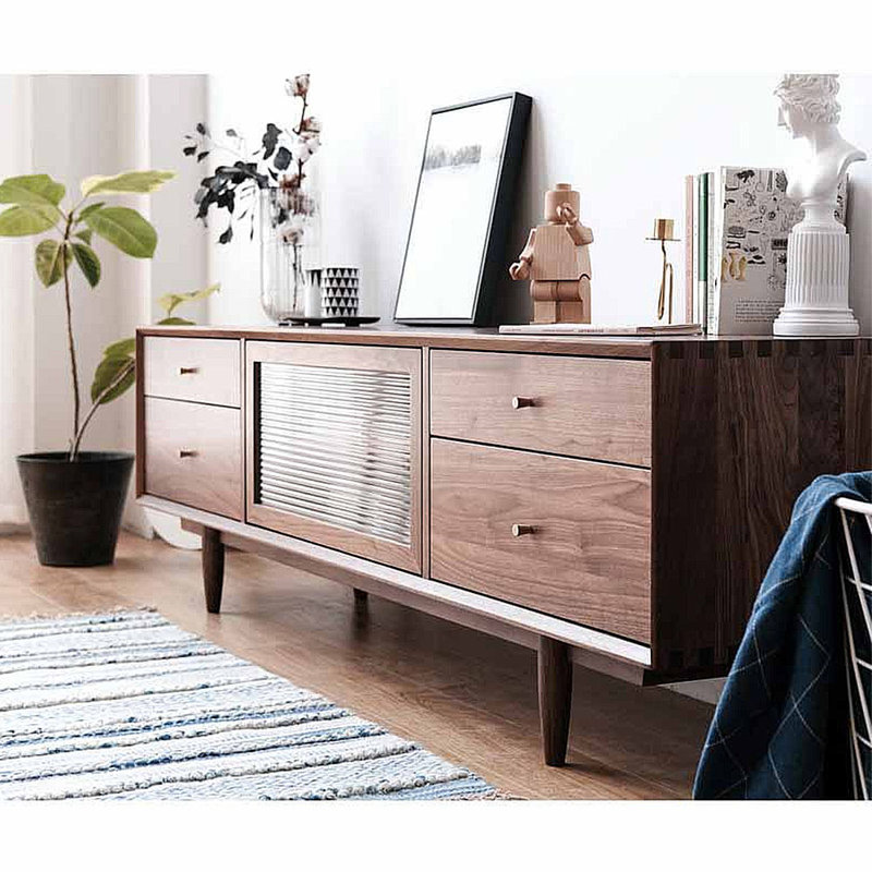 Simple black walnut TV audio-visual cabinet