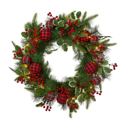 24" Pre-Lit Wreath