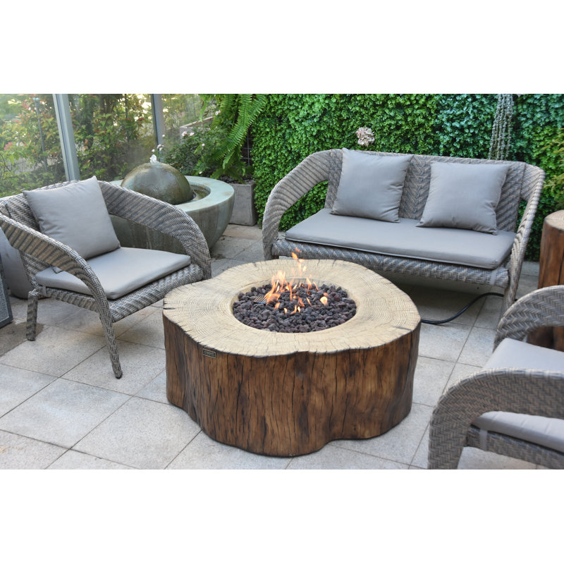Round Concrete Smokeless Fire Pit Table, Propane