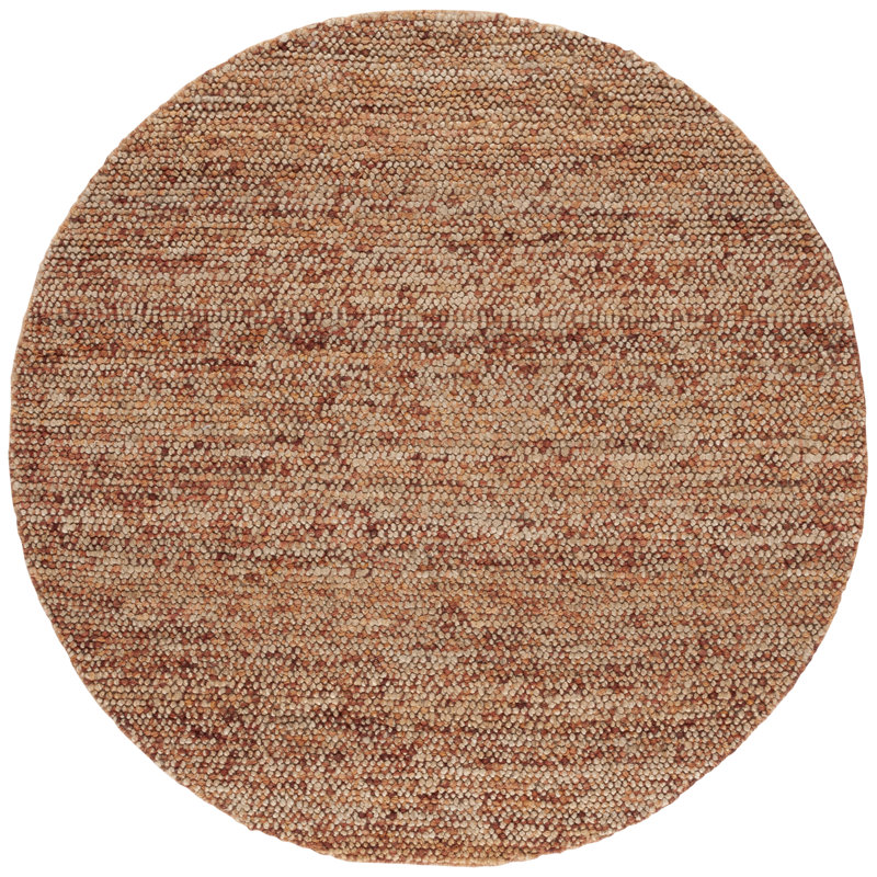 Ellman Hand Woven Jute/Wool Rug in Brown, Round 6'