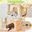 183cm Large Cat Tree Tower for Indoor Cats, with 7 Sisal Scratching Posts, 2 Cat Condos, Platform, 2 Hanging Baskets & Metal Hammock, Beige