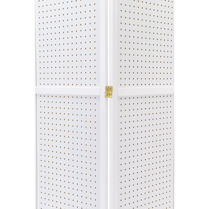 Paravent à panneau perforé Aromola 4, Blanc