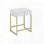 Table d'appoint en bois composite durable, métal et placage en PVC