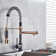 Modern Single Handle Single Hole Kitchen Sink Faucet with Pull Down Sprayer Swivel Mixer Tap
