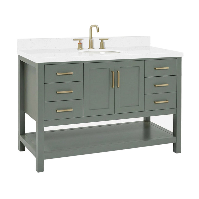 ARIEL Magnolia 54 Single Bathroom Vanity with Top, Vintage Green