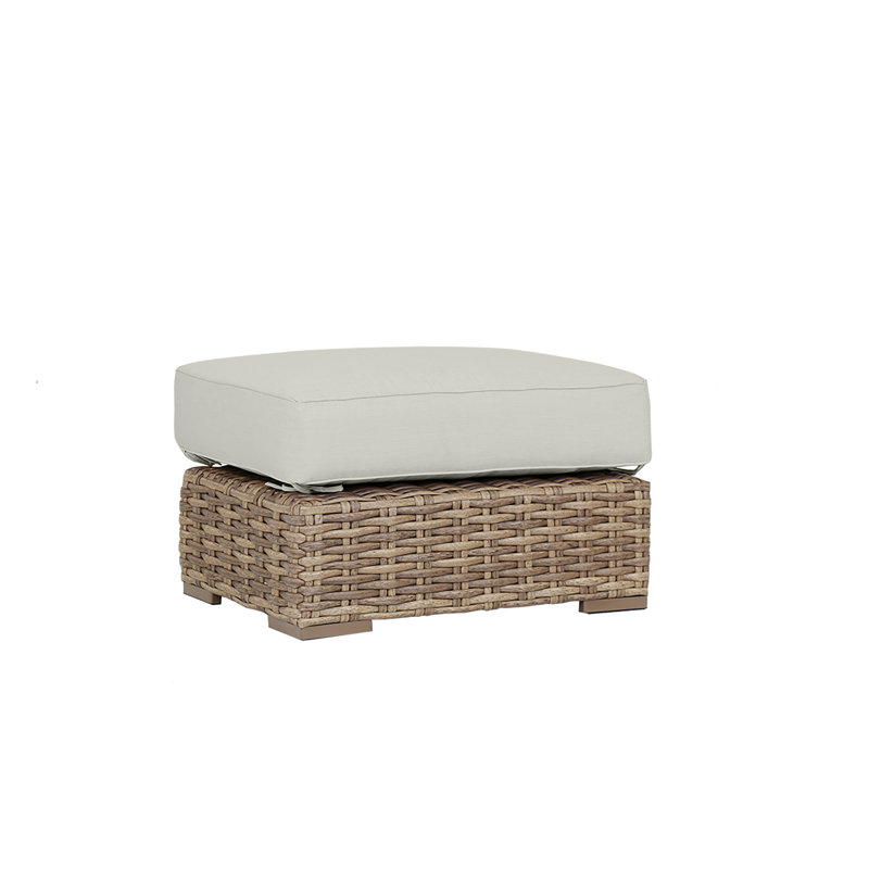 Lemoore Outdoor Ottoman, Canvas Granite Sunbrella®