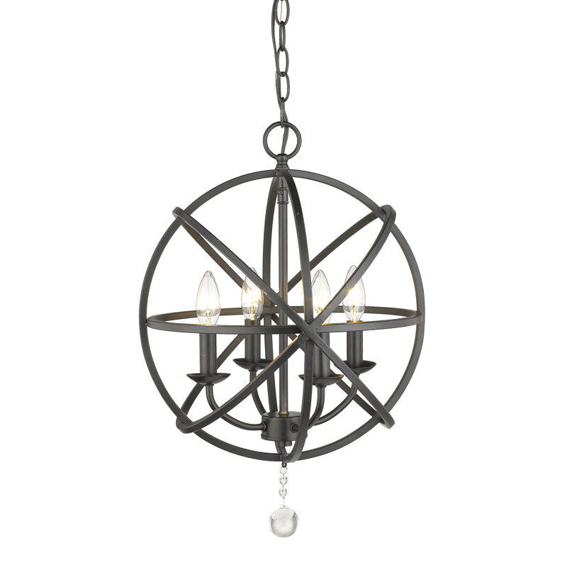 Puma 4 - Light Dimmable Globe Chandelier, Matte Black