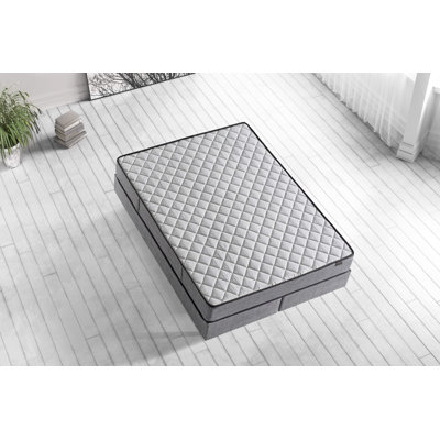 Premium Firm Mattress, 35.4 x 74.8 x 9.4 Inches | Special Woven Fabric Cover, Multi Spring System | White & Grey Solid Color | Assembled for Ultimate Comfort & Support, Ideal for Restful Sleep