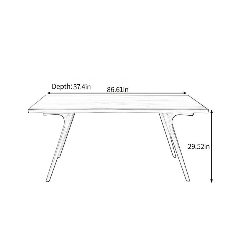 Simple solid wood table, 29.52"H x 86.61"L x 37.4"W