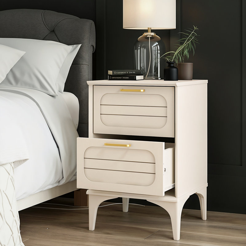 Harrington Curtis 2 Drawer Bedside Table, Natural
