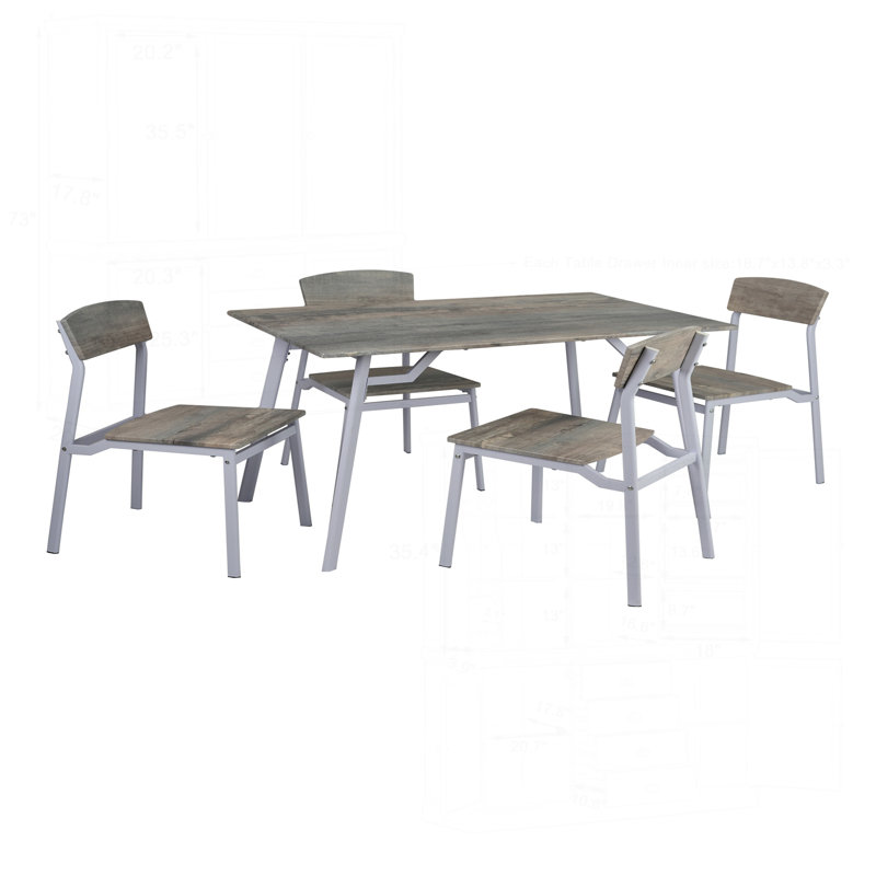 Ensemble de table de salle à manger moderne 5 pièces pour différents espaces et styles