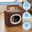 Maison pour chat PETMAKER - Lit intérieur avec coussin en mousse amovible - Tente pour chiots, lapins, cochons d'Inde, hérissons et autres petits animaux - Brun foncé-27308308