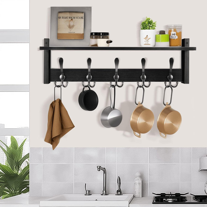 Portemanteau mural avec rangement, Blanc